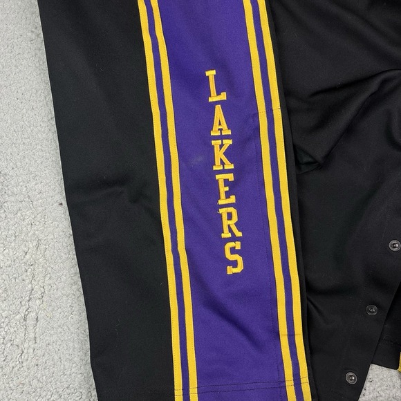 Nike Team Los Angeles Lakers Pants Size L Warm-up 61 Retro Black Ankle Button - Picture 12 of 16